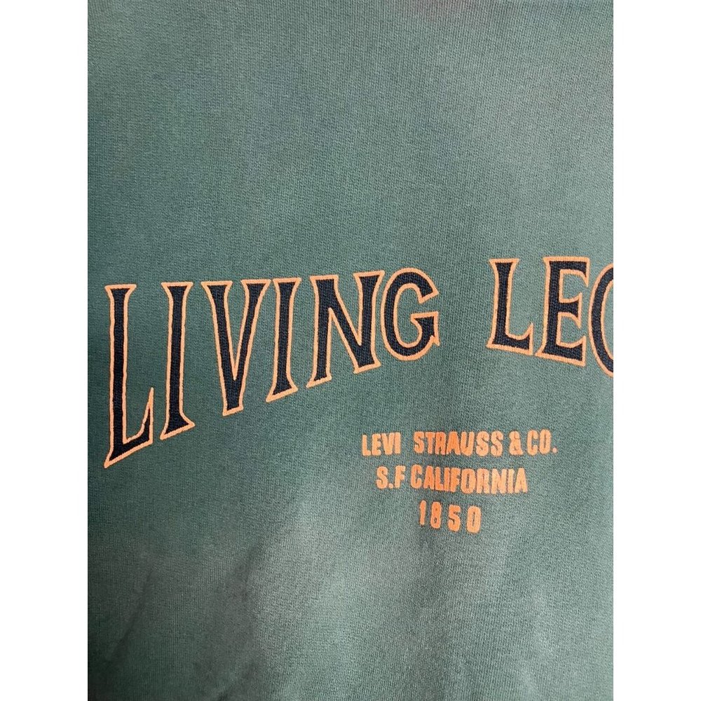 Levi's Living Legend Men's Large Green Crewneck Sweatshirt Distressed - Picture 3 of 9